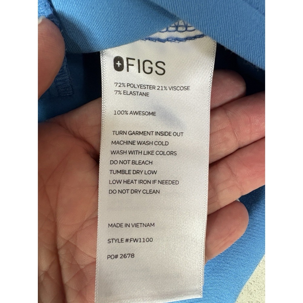 2 FIGS Casma Scrub Tops Women's XL Blue Medical Nurse Uniform Lot - Picture 3 of 7